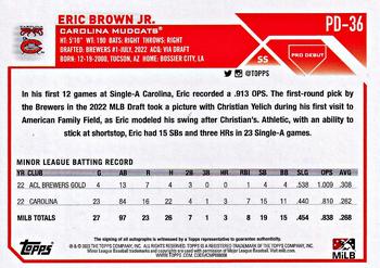 2023 Topps Pro Debut - Autographs #PD-36 Eric Brown Jr. Back