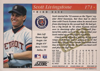 1994 Score - Gold Rush #171 Scott Livingstone Back