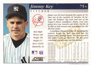 1994 Score - Gold Rush #75 Jimmy Key Back