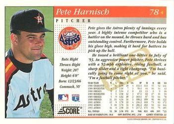 1994 Score - Gold Rush #78 Pete Harnisch Back