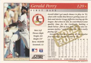 1994 Score - Gold Rush #120 Gerald Perry Back