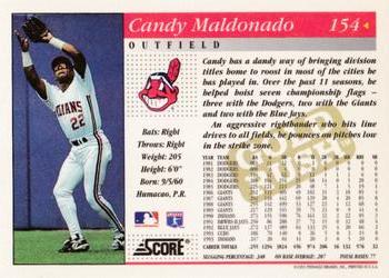 1994 Score - Gold Rush #154 Candy Maldonado Back