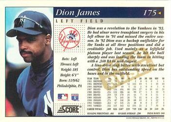1994 Score - Gold Rush #175 Dion James Back