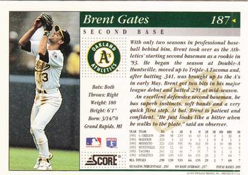 1994 Score - Gold Rush #187 Brent Gates Back