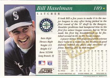 1994 Score - Gold Rush #189 Bill Haselman Back