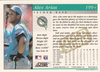 1994 Score - Gold Rush #199 Alex Arias Back