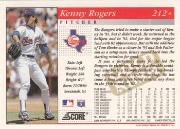 1994 Score - Gold Rush #212 Kenny Rogers Back
