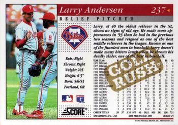 1994 Score - Gold Rush #237 Larry Andersen Back