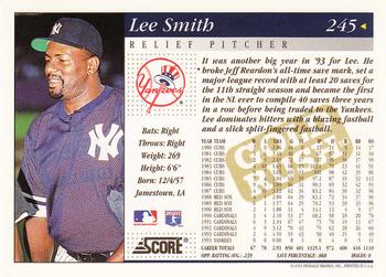 1994 Score - Gold Rush #245 Lee Smith Back