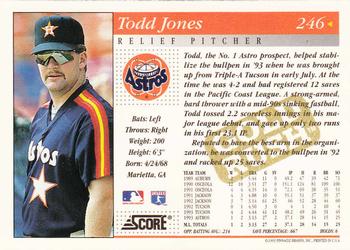 1994 Score - Gold Rush #246 Todd Jones Back