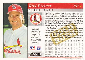 1994 Score - Gold Rush #297 Rod Brewer Back