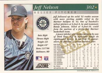 1994 Score - Gold Rush #302 Jeff Nelson Back