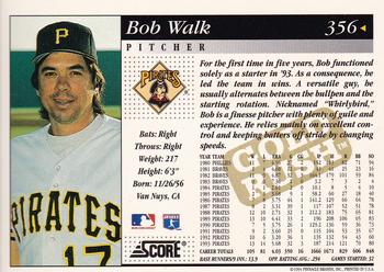 1994 Score - Gold Rush #356 Bob Walk Back