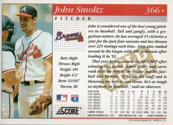 1994 Score - Gold Rush #366 John Smoltz Back