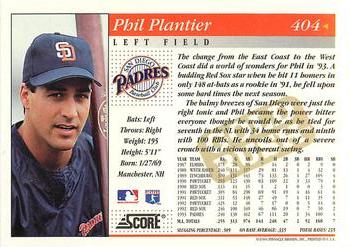 1994 Score - Gold Rush #404 Phil Plantier Back