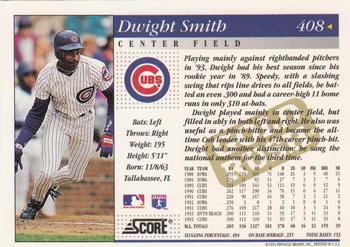 1994 Score - Gold Rush #408 Dwight Smith Back