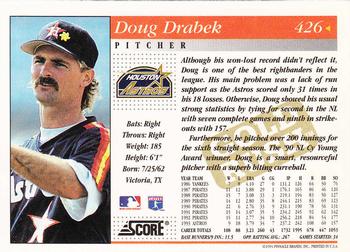 1994 Score - Gold Rush #426 Doug Drabek Back