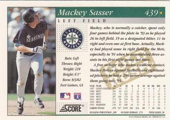 1994 Score - Gold Rush #439 Mackey Sasser Back