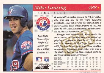 1994 Score - Gold Rush #488 Mike Lansing Back