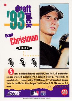 1994 Score - Gold Rush #548 Scott Christman Back