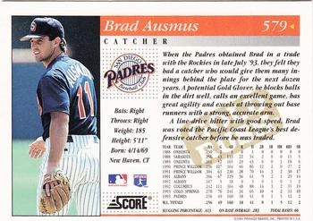 1994 Score - Gold Rush #579 Brad Ausmus Back