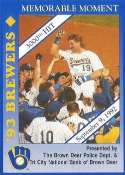 1993 Milwaukee Brewers Police - Brown Deer Police Dept. & Tri City National Bank of Brown Deer #NNO Robin Yount Front