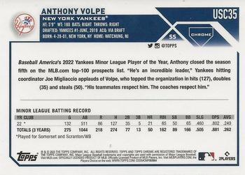 2023 Topps Chrome Update #USC35 Anthony Volpe Back