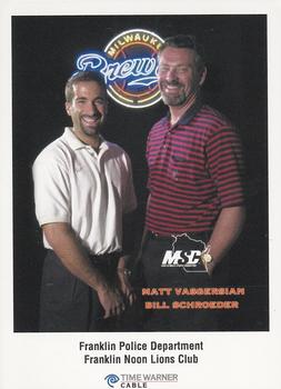 2000 Milwaukee Brewers Police - Franklin Police Department, Franklin Noon Lions Club #NNO Bill Schroeder / Matt Vasgersian Front