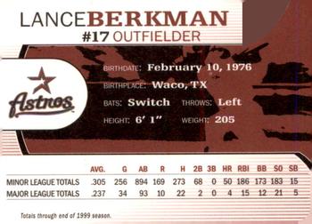 2000 Nabisco Albertson's Houston Astros #NNO Lance Berkman Back