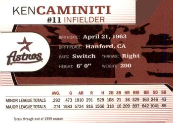 2000 Nabisco Albertson's Houston Astros #NNO Ken Caminiti Back