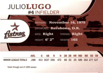 2000 Nabisco Albertson's Houston Astros #NNO Julio Lugo Back