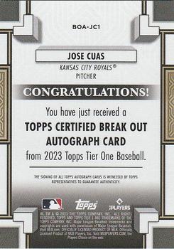 2023 Topps Tier One - Break Out Autographs #BOA-JC1 Jose Cuas Back