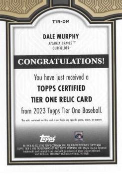 2023 Topps Tier One - Autographed Tier One Relics #T1AR-DM Dale Murphy Back