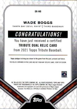 2023 Topps Tier One - Tier One Relics (Design A) #T1R-WB2 Wade Boggs Back
