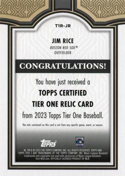 2023 Topps Tier One - Tier One Relics (Design B) #T1R-JR Jim Rice Back