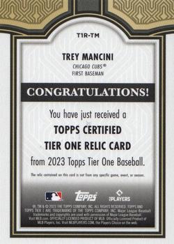 2023 Topps Tier One - Tier One Relics (Design B) #T1R-TM Trey Mancini Back