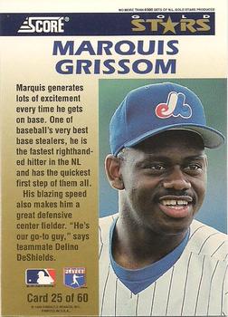 1994 Score - Gold Stars #25 Marquis Grissom Back
