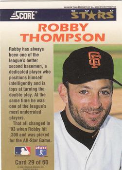 1994 Score - Gold Stars #29 Robby Thompson Back