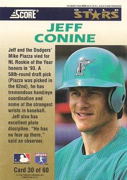 1994 Score - Gold Stars #30 Jeff Conine Back