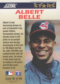1994 Score - Gold Stars #46 Albert Belle Back
