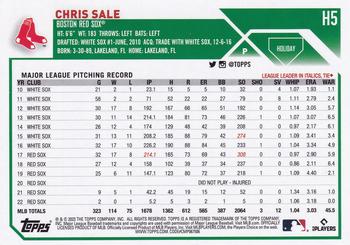 2023 Topps Holiday #H5 Chris Sale Back