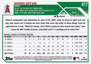 2023 Topps Holiday #H17 Shohei Ohtani Back