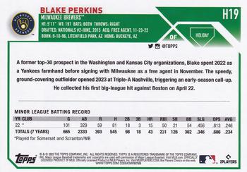 2023 Topps Holiday #H19 Blake Perkins Back