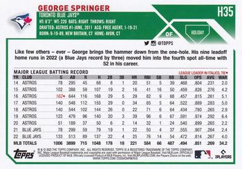 2023 Topps Holiday #H35 George Springer Back