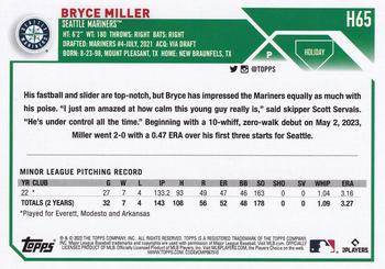 2023 Topps Holiday #H65 Bryce Miller Back
