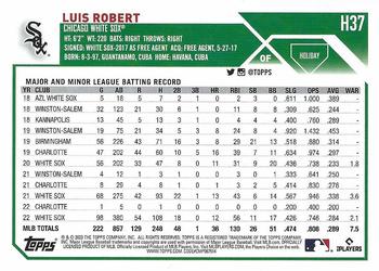 2023 Topps Holiday #H37 Luis Robert Back