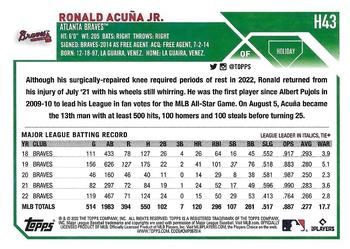 2023 Topps Holiday #H43 Ronald Acuña Jr. Back