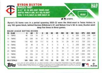 2023 Topps Holiday #H49 Byron Buxton Back