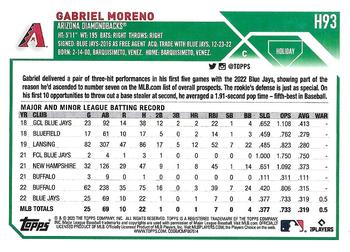 2023 Topps Holiday #H93 Gabriel Moreno Back
