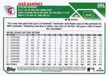 2023 Topps Holiday #H94 José Ramírez Back
